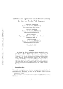 Distributional Equivalence and Structure Learning for Bow-free Acyclic
  Path Diagrams