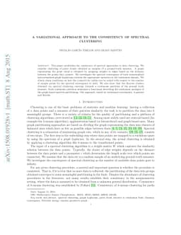 A variational approach to the consistency of spectral clustering