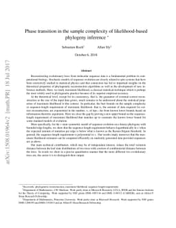 Phase transition in the sample complexity of likelihood-based phylogeny
  inference