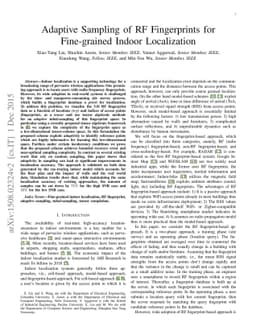 Adaptive Sampling of RF Fingerprints for Fine-grained Indoor
  Localization