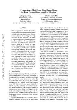Syntax-Aware Multi-Sense Word Embeddings for Deep Compositional Models
  of Meaning