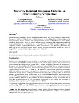 Security Incident Response Criteria: A Practitioner's Perspective