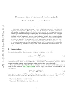 Convergence rates of sub-sampled Newton methods