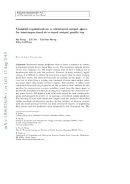 Manifold regularization in structured output space for semi-supervised
  structured output prediction
