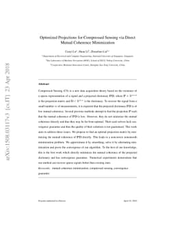 Optimized Projections for Compressed Sensing via Direct Mutual Coherence
  Minimization