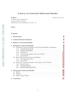 A Survey on Contextual Multi-armed Bandits