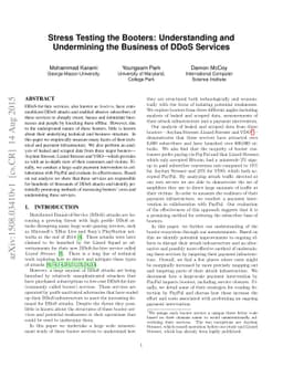 Stress Testing the Booters: Understanding and Undermining the Business
  of DDoS Services