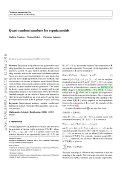 Quasi-random numbers for copula models
