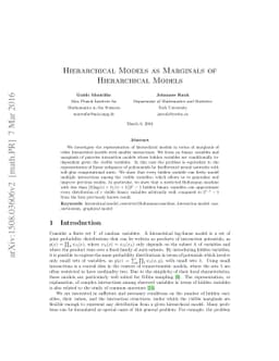 Hierarchical Models as Marginals of Hierarchical Models
