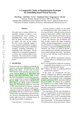 A Comparative Study on Regularization Strategies for Embedding-based
  Neural Networks