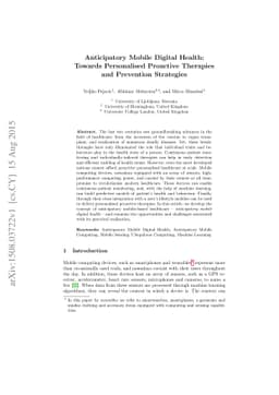 Anticipatory Mobile Digital Health: Towards Personalised Proactive
  Therapies and Prevention Strategies