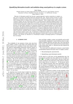 Quantifying information transfer and mediation along causal pathways in
  complex systems