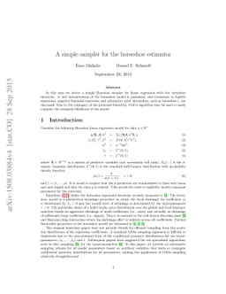 A simple sampler for the horseshoe estimator