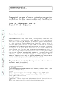 Supervised learning of sparse context reconstruction coefficients for
  data representation and classification