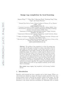 Image tag completion by local learning