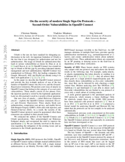 On the security of modern Single Sign-On Protocols: Second-Order
  Vulnerabilities in OpenID Connect