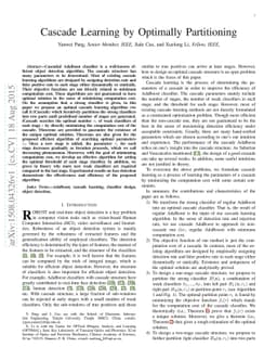 Cascade Learning by Optimally Partitioning