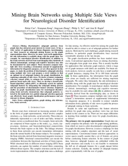 Mining Brain Networks using Multiple Side Views for Neurological
  Disorder Identification