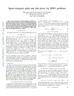Spatio-temporal Spike and Slab Priors for Multiple Measurement Vector
  Problems