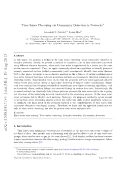 Time Series Clustering via Community Detection in Networks