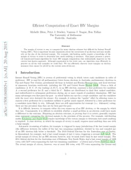 Efficient Computation of Exact IRV Margins