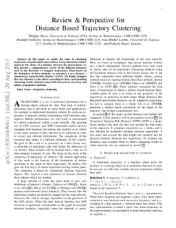 Review and Perspective for Distance Based Trajectory Clustering