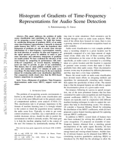 Histogram of gradients of Time-Frequency Representations for Audio scene
  detection