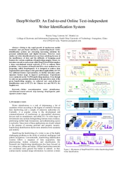 DeepWriterID: An End-to-end Online Text-independent Writer
  Identification System