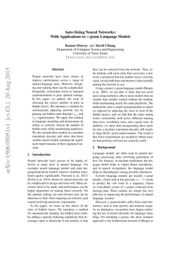 Auto-Sizing Neural Networks: With Applications to n-gram Language Models