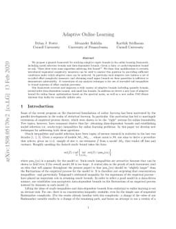 Adaptive Online Learning