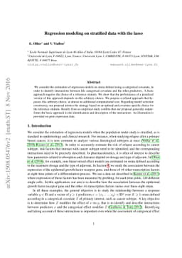 Regression modeling on stratified data with the lasso