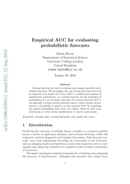 Empirical AUC for evaluating probabilistic forecasts
