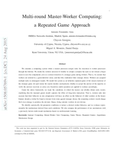 Multi-round Master-Worker Computing: a Repeated Game Approach