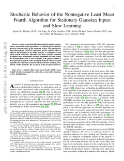 Stochastic Behavior of the Nonnegative Least Mean Fourth Algorithm for
  Stationary Gaussian Inputs and Slow Learning