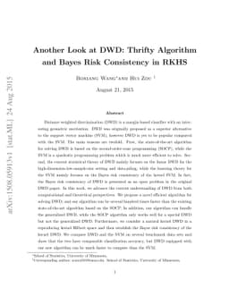 Another Look at DWD: Thrifty Algorithm and Bayes Risk Consistency in
  RKHS