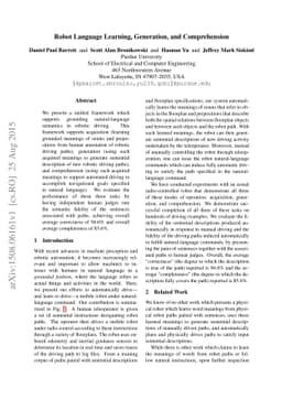 Robot Language Learning, Generation, and Comprehension