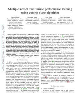 Multiple kernel multivariate performance learning using cutting plane
  algorithm