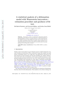 A statistical analysis of a deformation model with Wasserstein
  barycenters : estimation procedure and goodness of fit test