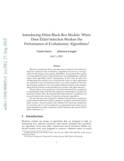 Introducing Elitist Black-Box Models: When Does Elitist Selection Weaken
  the Performance of Evolutionary Algorithms?