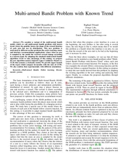 Multi-armed Bandit Problem with Known Trend