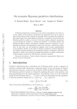 On recursive Bayesian predictive distributions
