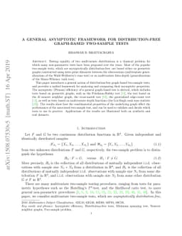 A General Asymptotic Framework for Distribution-Free Graph-Based
  Two-Sample Tests