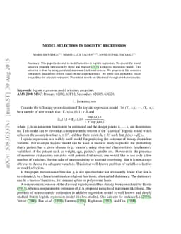 Model selection in logistic regression