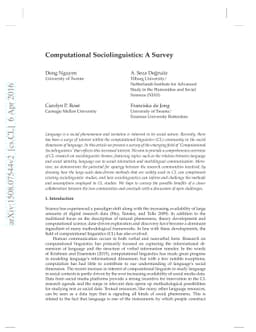 Computational Sociolinguistics: A Survey