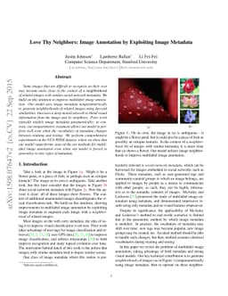 Love Thy Neighbors: Image Annotation by Exploiting Image Metadata