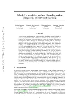 Ethnicity sensitive author disambiguation using semi-supervised learning