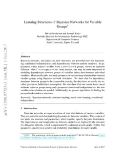 Learning Structures of Bayesian Networks for Variable Groups