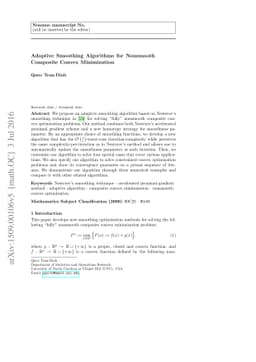 Adaptive Smoothing Algorithms for Nonsmooth Composite Convex
  Minimization