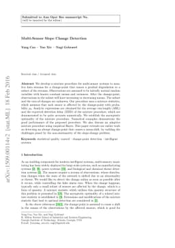 Multi-Sensor Slope Change Detection