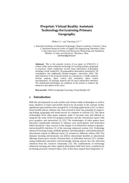 Preprint Virtual Reality Assistant Technology for Learning Primary
  Geography